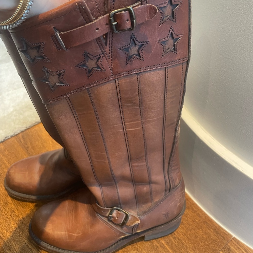 Frye Coach 150th Anniversary Engineer Leather Boot Brown - Picture 2 of 6